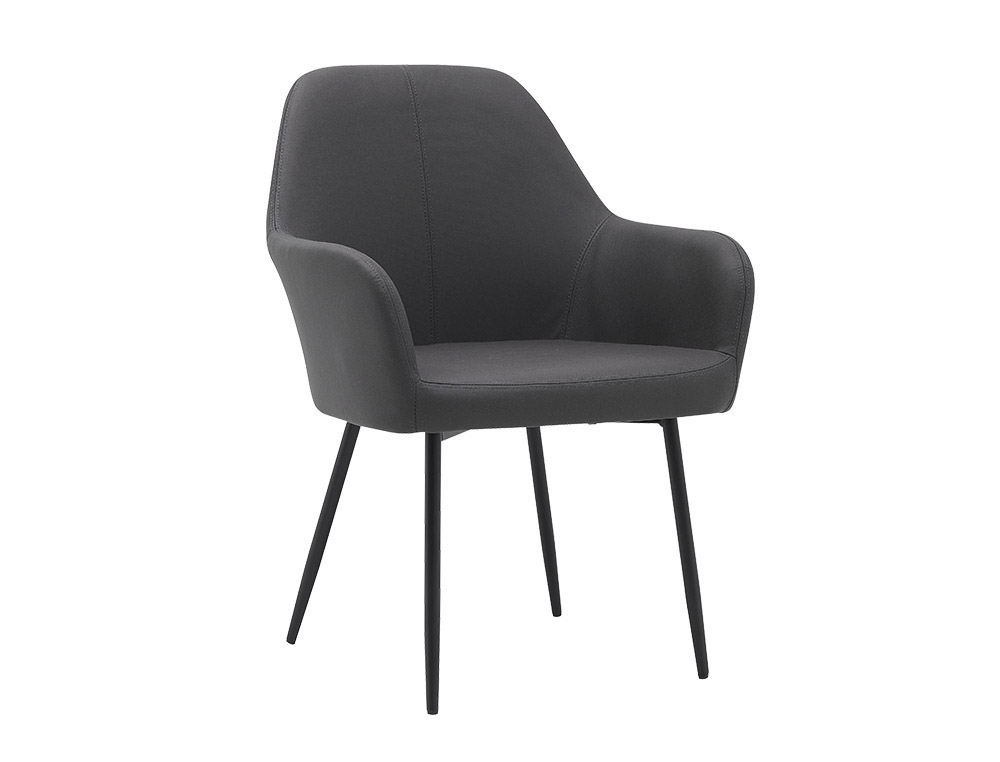 CADEIRA Q-CONNECT CONFIDENTE SIEMIONE BASE METALICA ALT MAX 820 LARG 570 PROF 580 CINZA ESCURO