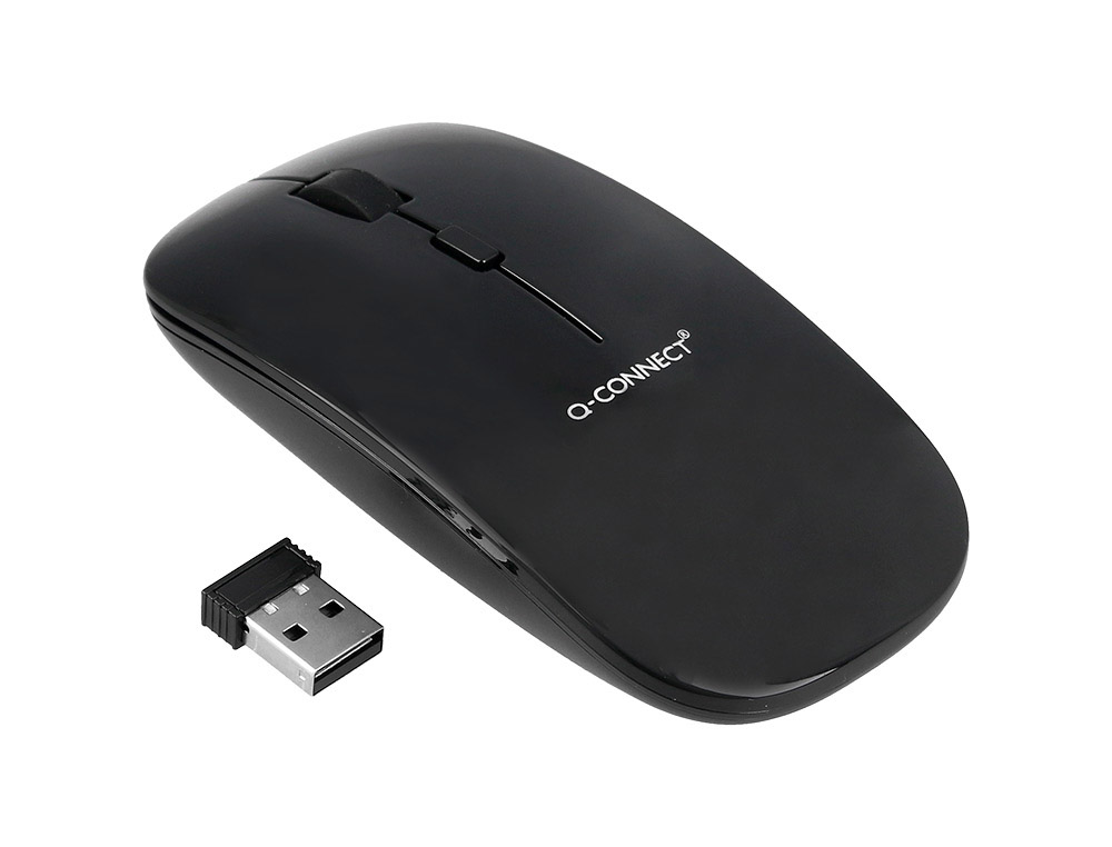RATO Q-CONNECT OTICO SEM FIOS SILENCIOSO DPI 800/1200/1600 PILHAS AAA PRETO