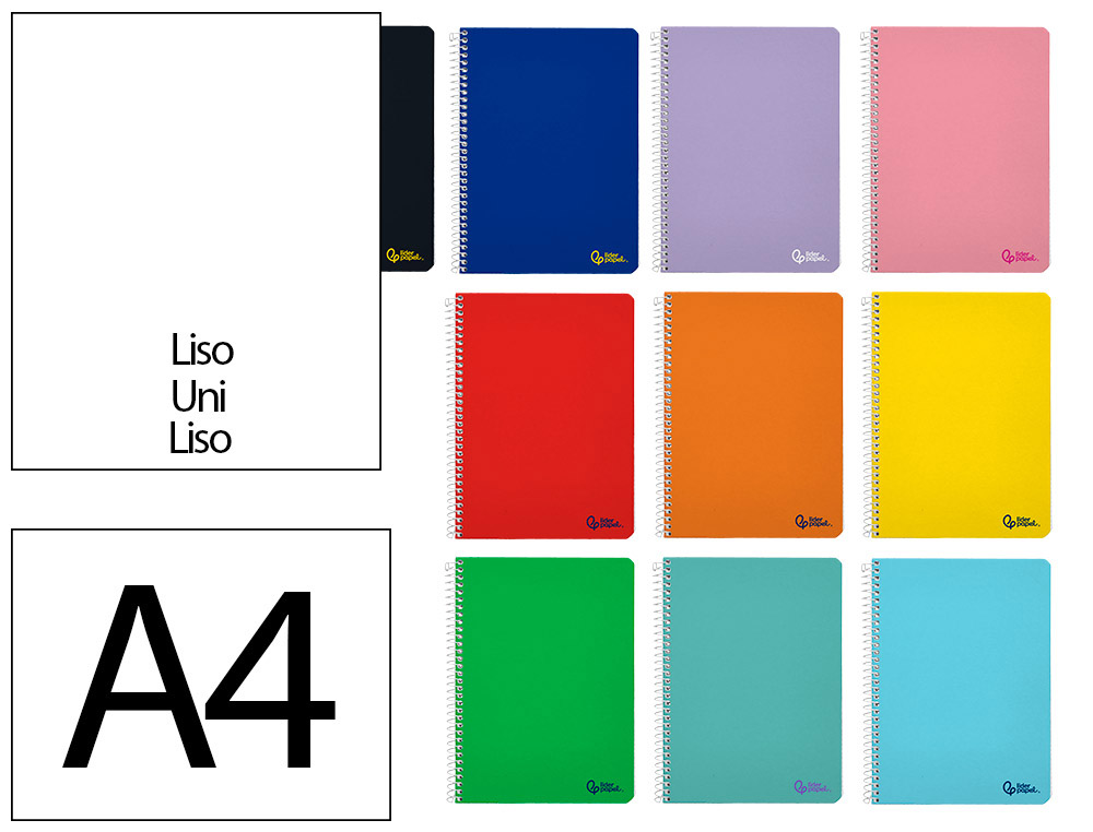 CADERNO ESPIRAL LIDERPAPEL DIN A4 SMART CAPA SUAVE 80 F 75 GR LISO SEM MARGEM CORES SORTIDAS