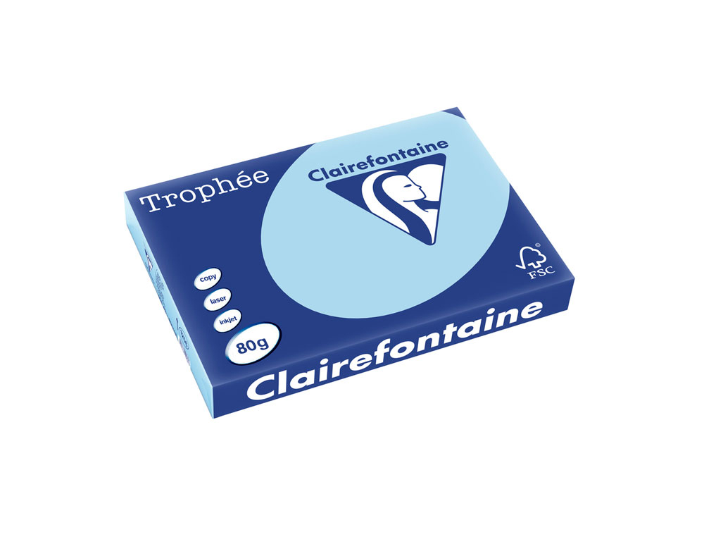 PAPEL COR TROPHEE A3 80 GR AZUL CELESTE PASTEL EMBALAGEM DE 500 FOLHAS