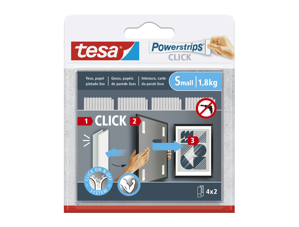 TIRA ADESIVA TESA POWERSTRIPS CLICK ATE 1,8 KG 4X2