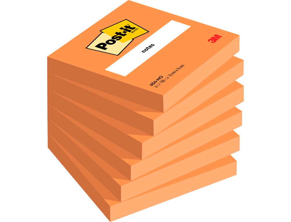 BLOCO DE NOTAS ADESIVAS POST-IT LARANJA 76 X 76 MM