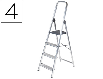 ESCADA Q-CONNECT DE ALUMINIO COM 4 DEGRAUS PESO MAXIMO SUPORTAVEL 150 KG 462 X 1470 X 860 MM