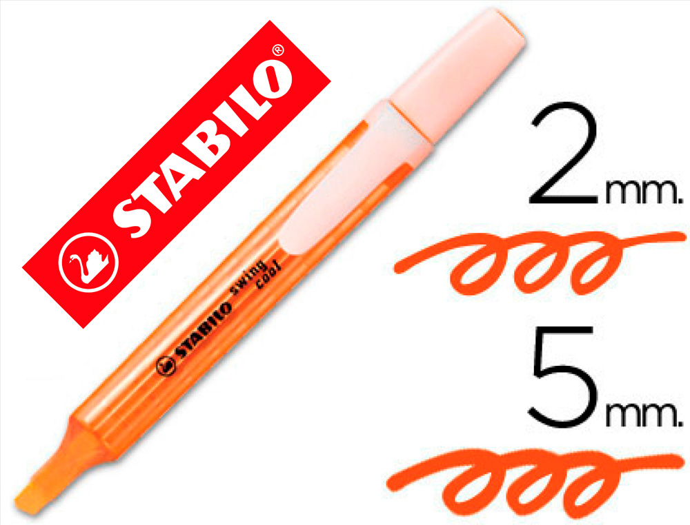 MARCADOR FLUORESCENTE STABILO SWING COOL LARANJA