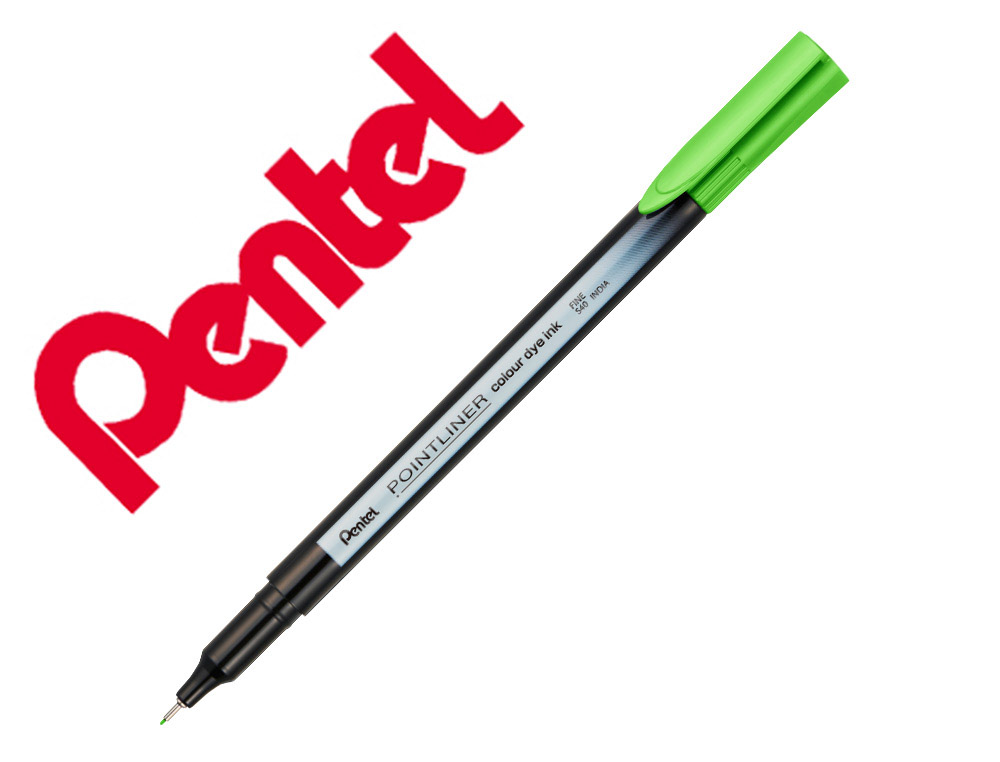 MARCADOR PENTEL DE FIBRA POINTLINER VERDE GARRAFA 0,4 MM