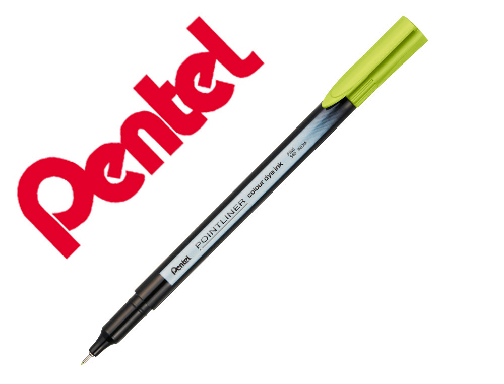 MARCADOR PENTEL DE FIBRA POINTLINER VERDE LIMA 0,4 MM