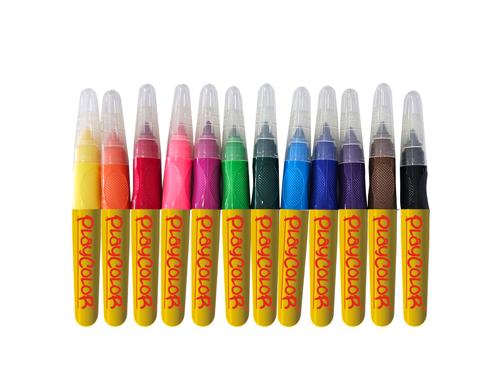 MARCADOR PLAYCOR JUMBO BASIC LAVAVEL CAIXA DE 12 UNIDADES CORES SORTIDAS