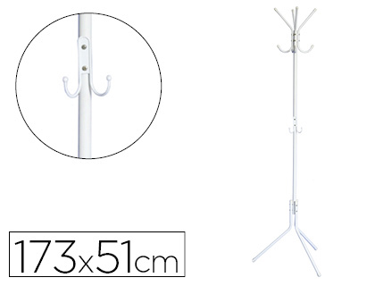 CABIDE METALICO Q-CONNECT BRANCO 8 SUPORTES 173X51 CM