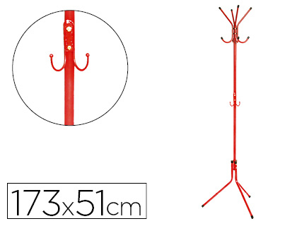 CABIDE METALICO Q-CONNECT VERMELHO 8 SUPORTES 173X51 CM