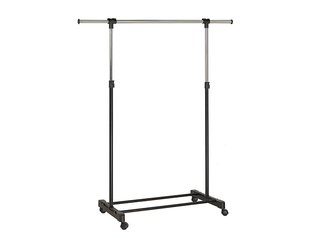 CABIDE UNILUX EXTENSIVEL COM 4 RODAS GIRATORIAS AJUSTAVEL ALTURA PRETO/CROMADO 80/150X102/166X42 CM