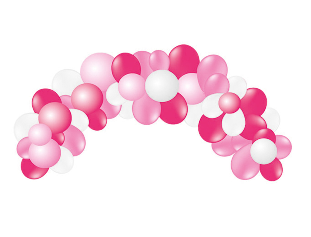 BALAO 100% LATEX BIODEGRADAVEL GRINALDA ARCO BABY PINK 55 UNIDADES CORES PASTEL