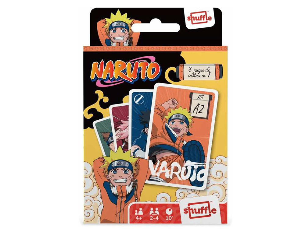 BARALHO DE CARTAS FOURNIER SHUFFLE INFANTIL NARUTO 3+1