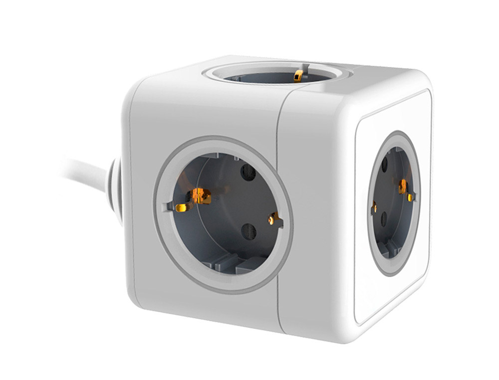 EXTENSAO Q-CONNECT EM CUBO MULTIPLA 5 EM 1 CABO DE 1,4 MT 5 TOMADAS DE CORRENTE 75X75X112MM