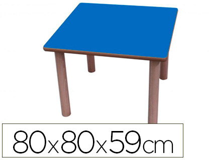 MESA MADEIRA MOBETUC T3 QUADRADA COM TAMPA LAMINADA FAIA80X80 CM