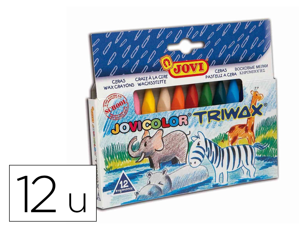 LAPIS DE CERA JOVICOLOR TRIWAX COM 12 LAPIS