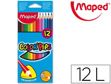 LAPIS DE COR MAPED TRIANGULARES CAIXA DE 12 UNIDADES