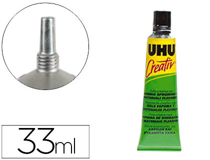 COLA CREATIV UHU PARA ESPUMA DE BORRACHA E MATERIAIS FLEXIVEIS 33 ML