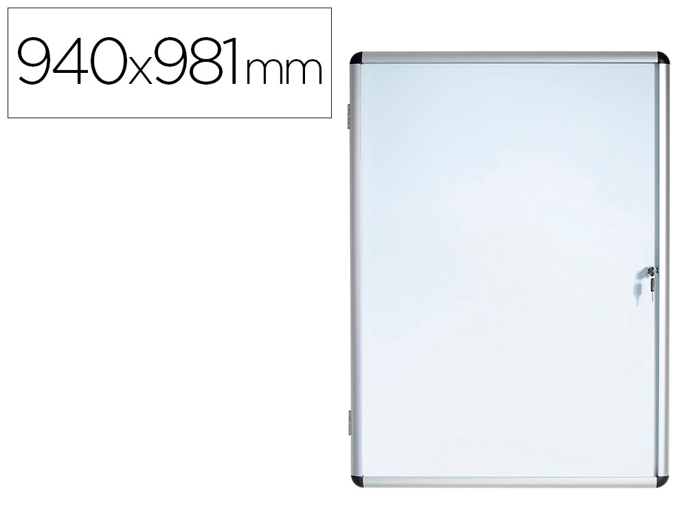 VITRINA DE ANUNCIOS BI-OFFICE FUNDO MAGNETICO EXTRAPLANA DE INTERIOR 94X98,1 CM