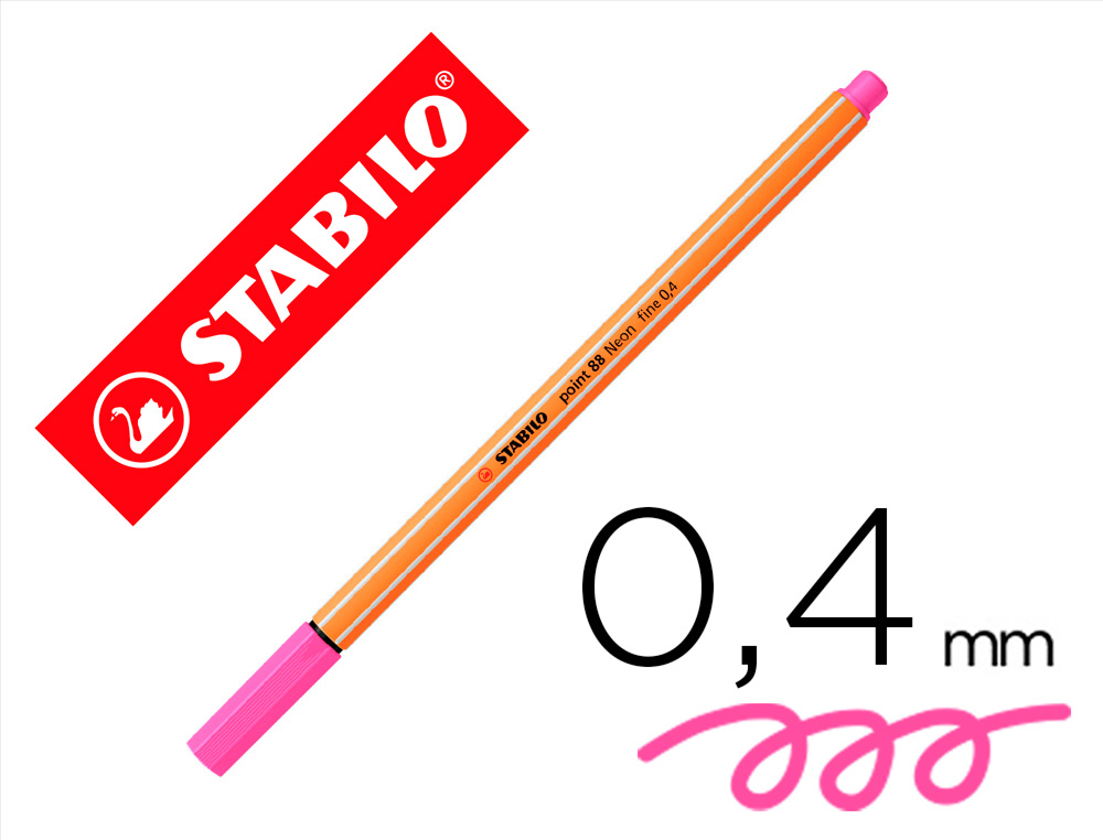 MARCADOR STABILO PONTA DE FIBRA POINT 88 ROSA NEON