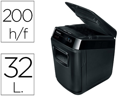 DESTRUIDORA DE DOCUMENTOS FELLOWES AUTOMAX 200C AUTOMATICA CAPACIDADE DE CORTE 200 FOLHAS DESTROI AGRAFES E CARTOES
