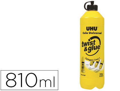 COLA UHU TWIST & GLUE COM SOLVENTES RECARGA 810 ML